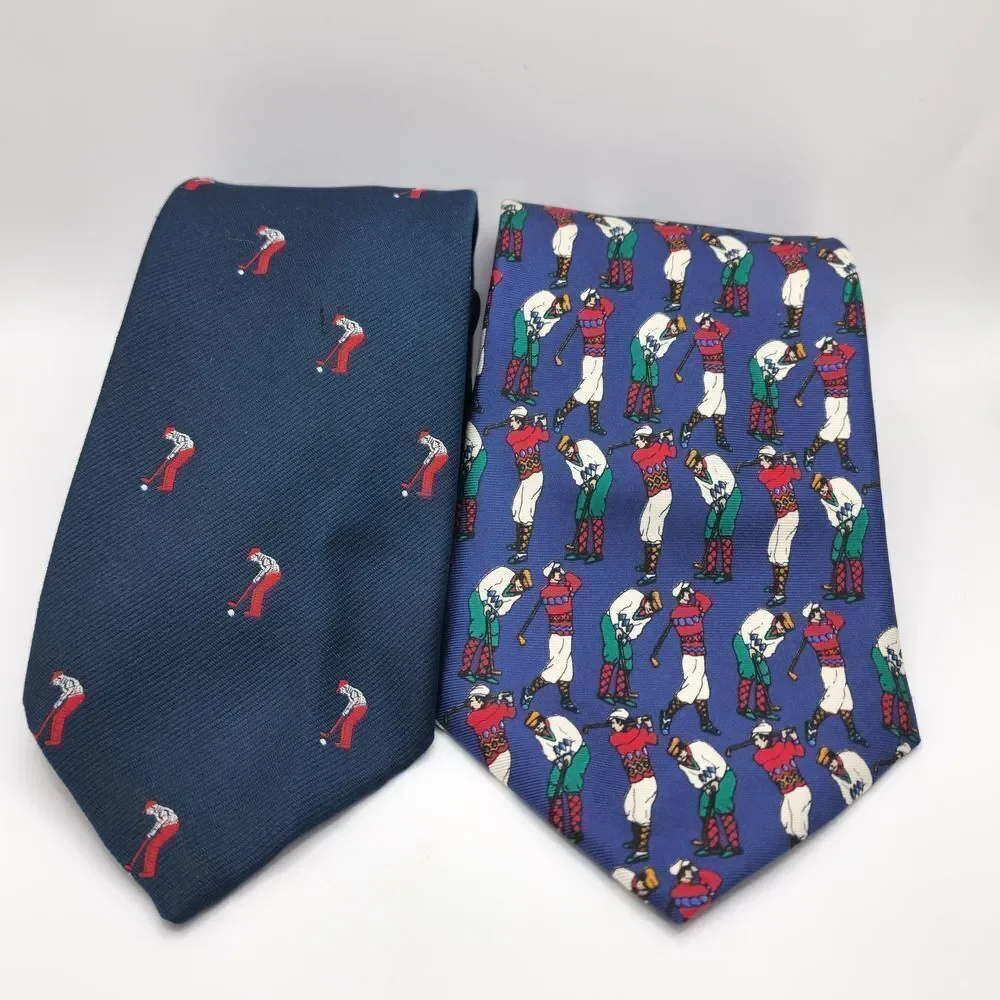 Bundle Of Mens Silk Golf Themed Ties
